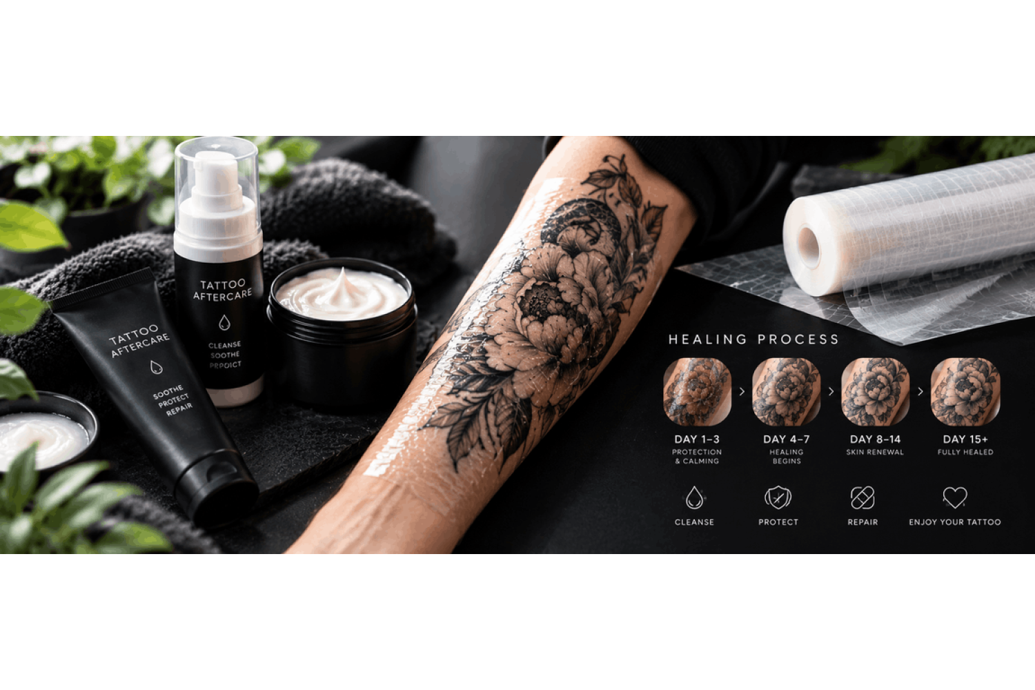 The Ultimate Tattoo Aftercare Guide: Day-by-Day Healing and Second Skin Films